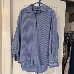 GAP the Big Shirt Blue Striped Button-Up Shirt 100% cotton XL